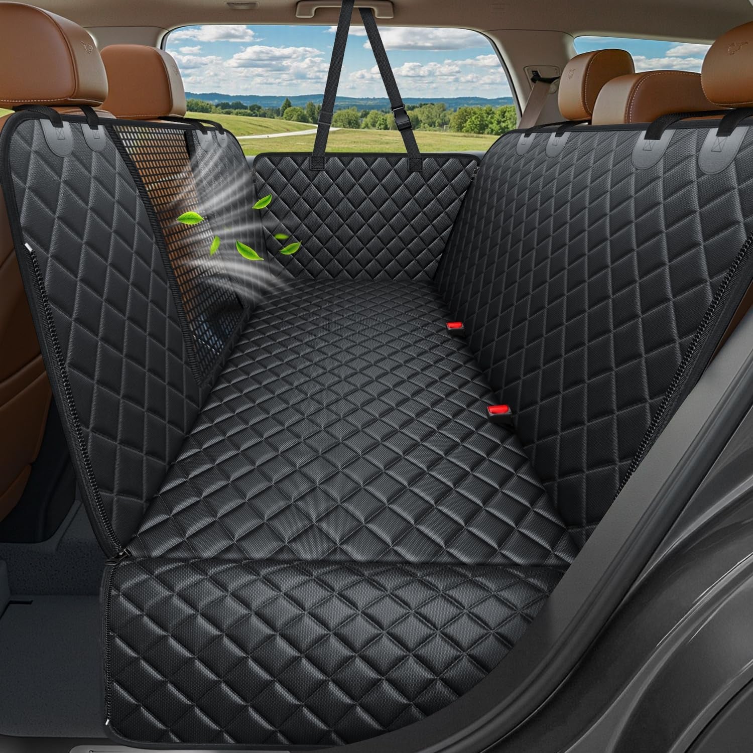 4 in 1 Dog Car Seat Cover for Back Seat, Waterproof