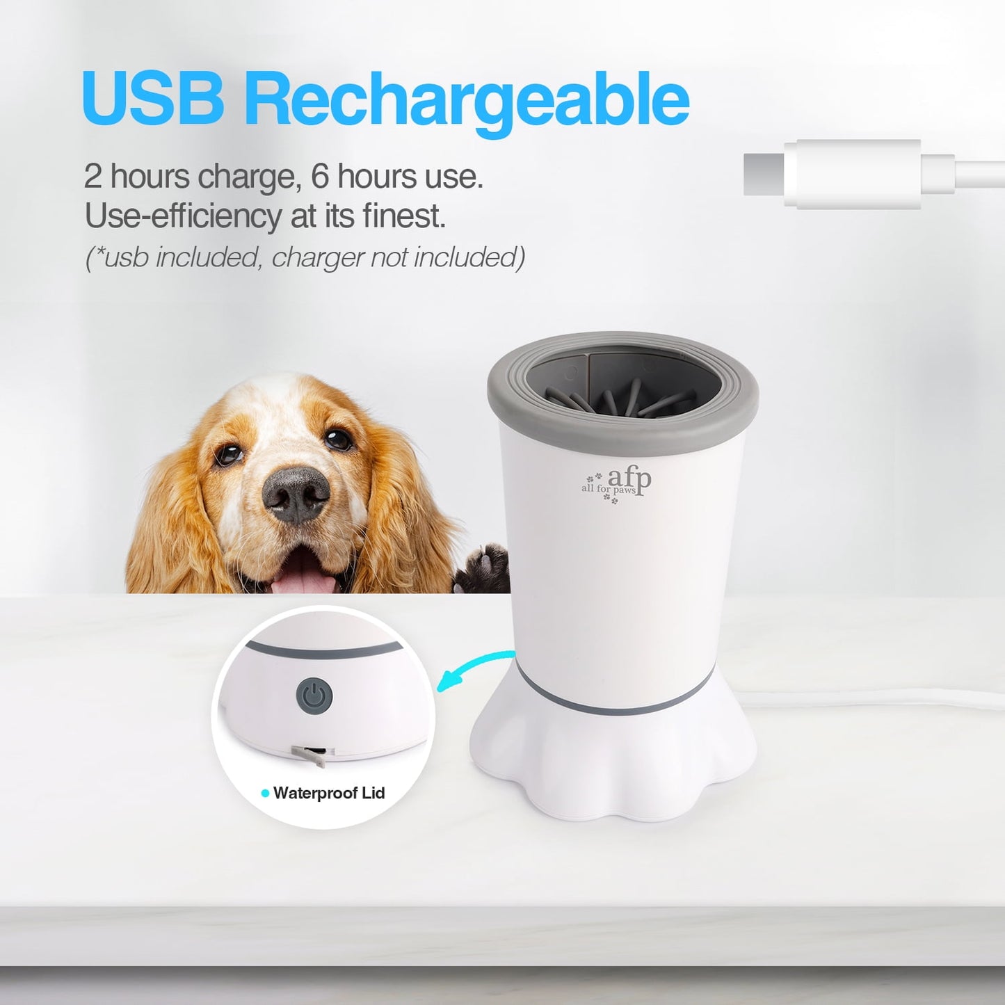 Automatic Dog Paw Washer Cup for Small to Medium-Sized Dogs, USB Rechargeable